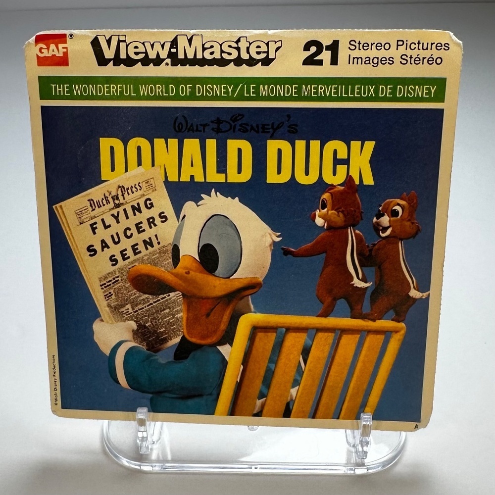 Vintage View-Master Donald Duck Set • Wonderful World of Disney • 3 Reels